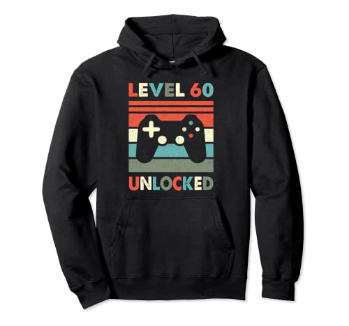 Nivel 60 desbloqueado – Gaming Retro Vintage 60 cumpleaños jugador Sudadera con Capucha