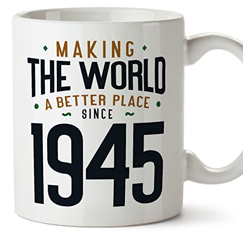 MUGFFINS Tazas 1945 Cumpleaños - En Inglés - Making the World a Better Place - 11 oz / 330 ml -...
