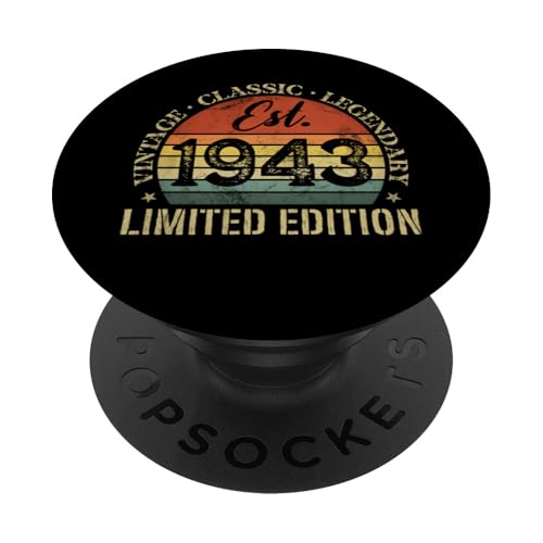 Vintage Classic Legendary EST. 1943 Edición Limitada PopSockets PopGrip Adhesivo