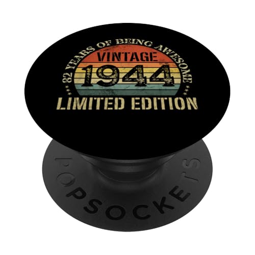 Vintage 1944 Edición Limitada 82 Cumpleaños 82 Años PopSockets PopGrip Adhesivo