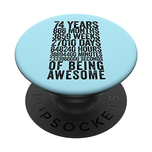Divertida Camiseta de cumpleaños 74 Old Meter Funny 74 Year Old Meter Regalos PopSockets PopGrip...