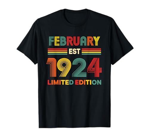 Cumpleaños de febrero de 1924, edición Limitada 102 años Camiseta