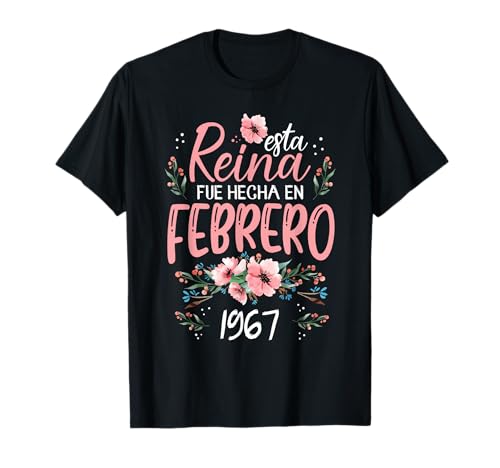 Hecha En Febrero 1967 Mujer Regalo 59 Años Cumpleaños Camiseta