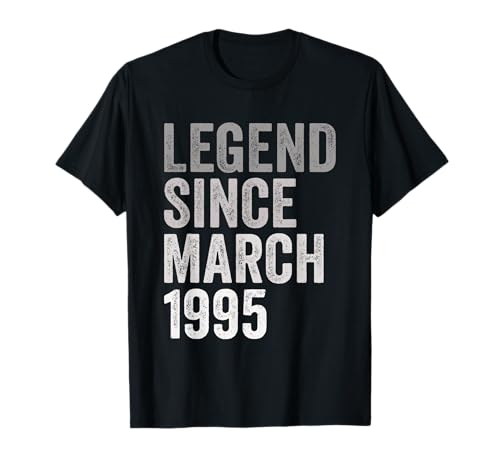 Leyenda desde marzo 1995 Cumpleaños mes y año Camiseta