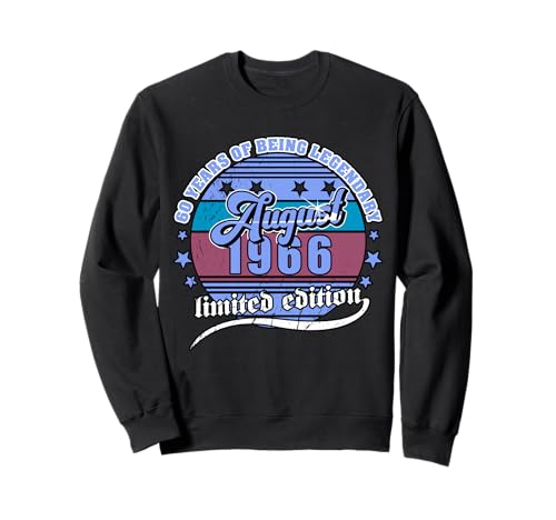 60 cumpleaños Agosto 1966 Vendimia 60 años Legendary Sudadera