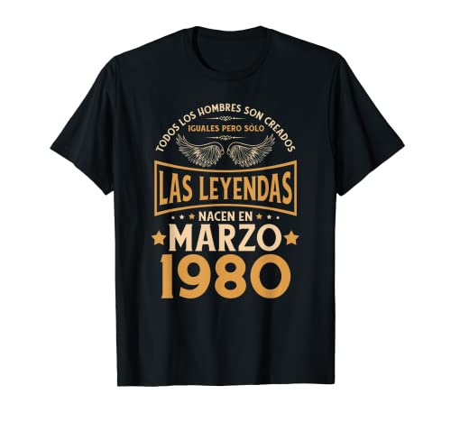 Cumpleaños Hombre Regalos Las Leyendas Marzo 1980 Camiseta