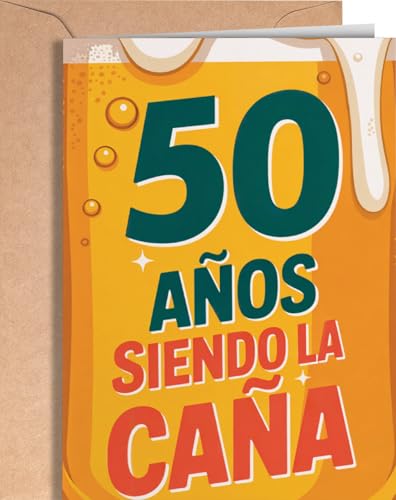Tarjeta de 50 Cumpleaños - Tarjeta de Felicitación Graciosa para alguien que cumple 50 años -...