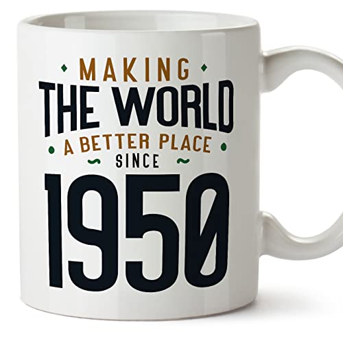 MUGFFINS Tazas 1950 Cumpleaños - En Inglés - Making the World a Better Place - 11 oz / 330 ml -...