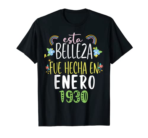 Hecha En enero 1930 Mujer Regalo 92 años Cumpleaños Camiseta
