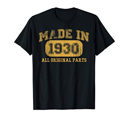 Hecho en 1930 Regalo de cumpleaños 90 años 1930 90 bday Camiseta