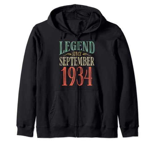 Leyenda desde septiembre de 1934 Diseño de cumpleaños Sudadera con Capucha