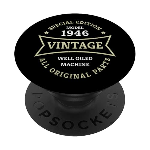 80 cumpleaños Nacido en 1946 Diseño Vintage 80 años PopSockets PopGrip Adhesivo