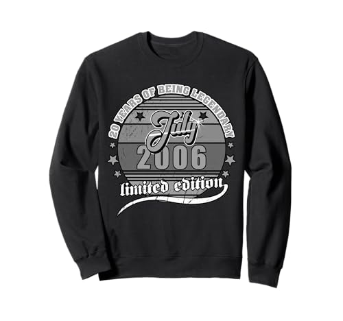 20 Cumpleaños Julio 2006 Vendimia 20 años Legendary Sudadera