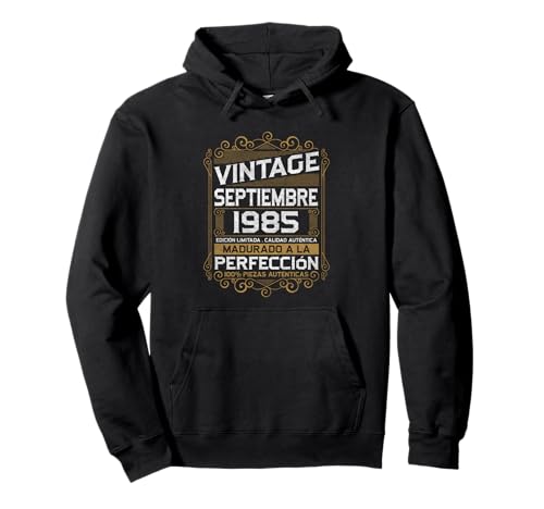 Septiembre 1985 Vintage Regalo 41 Años Cumpleaños Hombre Sudadera con Capucha