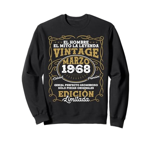 Marzo 1968 Vintage - 57 Años Regalo Cumpleaños Hombre Sudadera