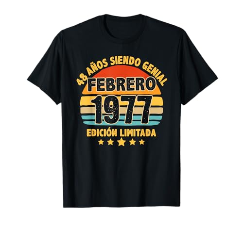Febrero 1977 48 Años Hombre Cumpleaños Regalo Febrero 1977 Camiseta