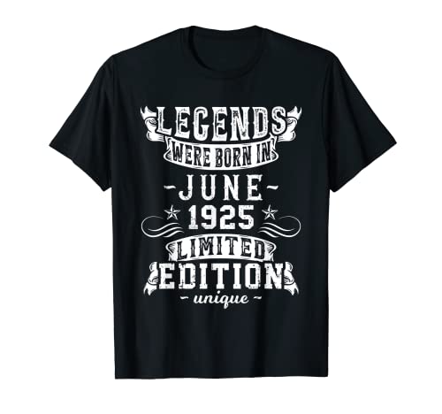 Cumpleaños Junio 1925 Edición Limitada Regalo Legend June Camiseta