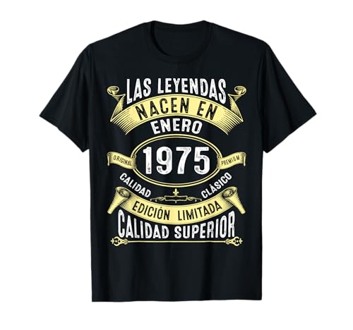 50 Cumpleaños hombre mujer 50 años Enero 1975 regalo Camiseta