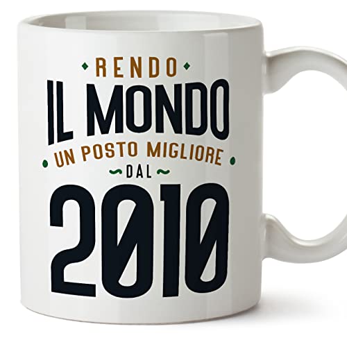 MUGFFINS Tazas 2010 Cumpleaños - En Italiano - Rendo il Mondo un Posto Migliore - 11 oz / 330 ml -...