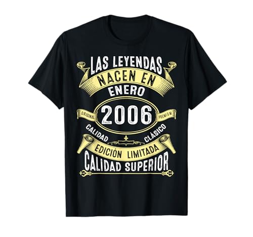 19 Cumpleaños hombre mujer 19 años Enero 2006 regalo Camiseta