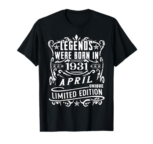 Cumpleaños Abril 1931 Edición Limitada Regalo April Camiseta