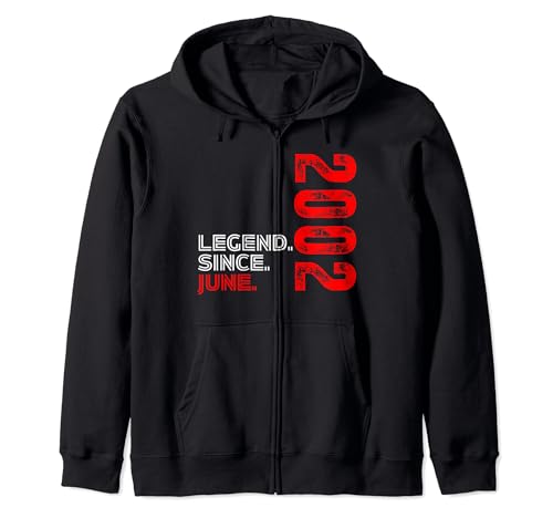 Nacido en junio de 2002 Leyenda de cumpleaños vintage desde junio de 2002 Sudadera con Capucha