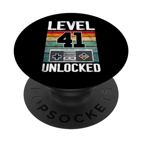 Nivel 41 Desbloqueado Jugador de 41 años Juegos de cumpleaños número 41 PopSockets PopGrip...