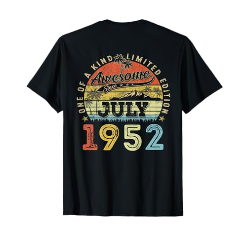 (ON Back) 74 Limited Edition 1952 Julio 74 Cumpleaños Camiseta