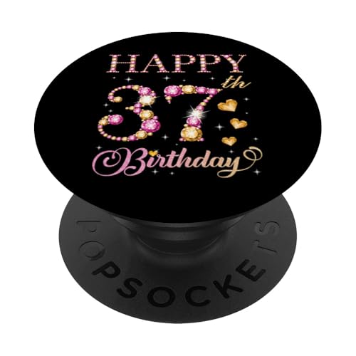 Feliz cumpleaños 37 años 37 años Hombres Mujeres Fiesta de cumpleaños PopSockets PopGrip...