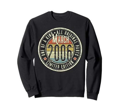 19 Cumpleaños Vintage Marzo 2006 Retro Edición Limitada Sudadera