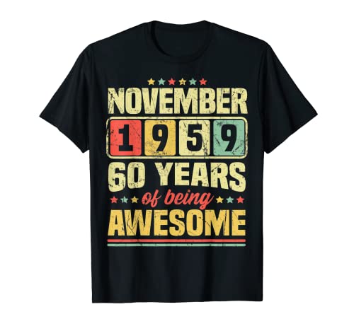 Noviembre 1959 60 cumpleaños Camiseta