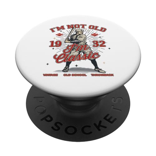 I'M NOT OLD I'M CLASSIC 1932 BEISBOL LOVER 93º CUMPLEAÑOS PopSockets PopGrip Adhesivo