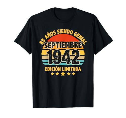 Septiembre 1942 83 Años Hombre Cumpleaños Septiembre 1942 Camiseta