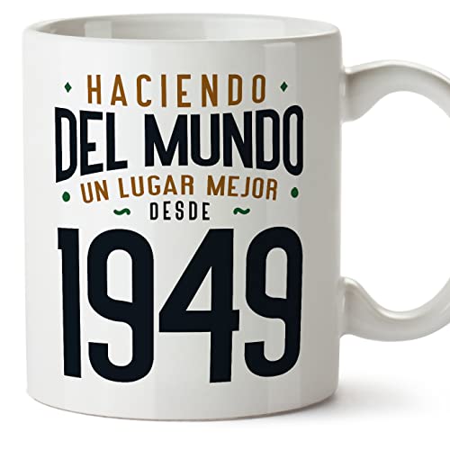 MUGFFINS Tazas 1949 Cumpleaños - En Español - Haciendo del Mundo un Lugar Mejor - 11 oz / 330 ml -...