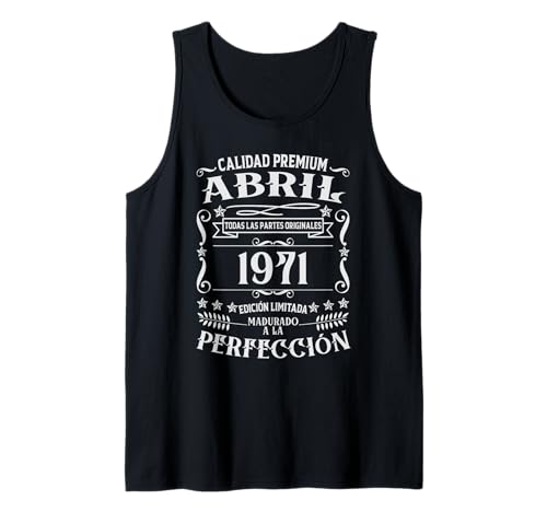 55 cumpleaños Nacido en Abril de 1971 Vintage 55 años Camiseta sin Mangas