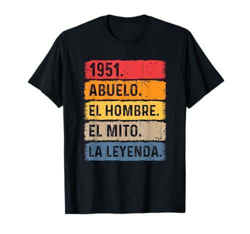 1951 Abuelo El Hombre El Mito La Leyenda Cumpleaños Vintage Camiseta