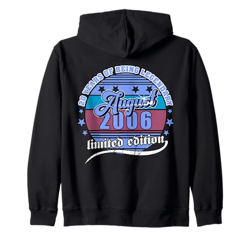 20 cumpleaños Agosto 2006 Vendimia 20 años Legendary Sudadera con Capucha