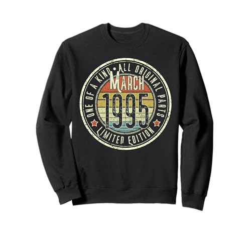 30 Cumpleaños Vintage Marzo 1995 Retro Edición Limitada Sudadera