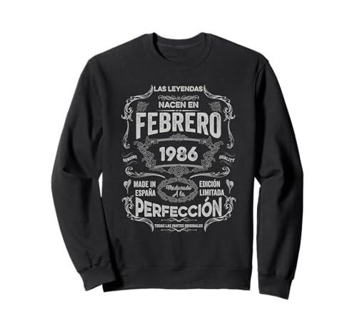 Mujer Leyendas Febrero 1986 Hombre Mujer 40 Años Cumpleaños Sudadera