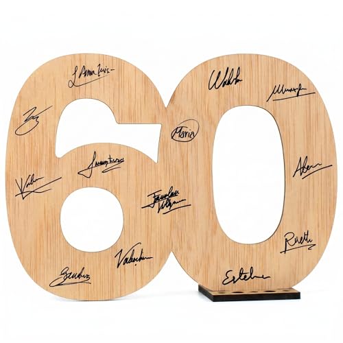 CONTRAXT Tarjeta felicitacion 60 cumpleaños. Regalo detalles libro de firmas alternaivo decoracion...