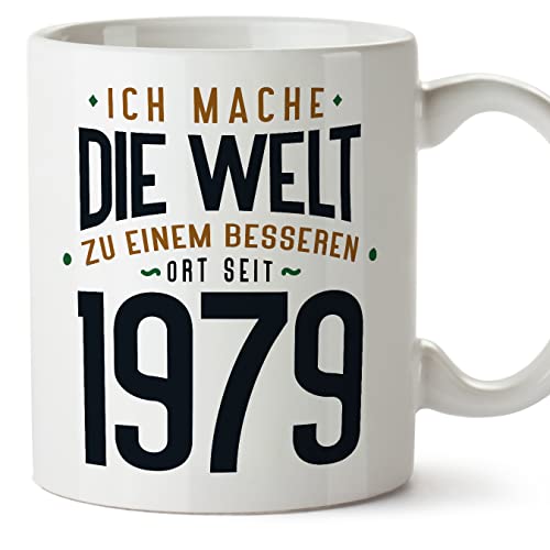 MUGFFINS Tazas 1979 Cumpleaños - En Alemán - Ich Mache Die Welt zu Einem Besseren - 11 oz / 330 ml...