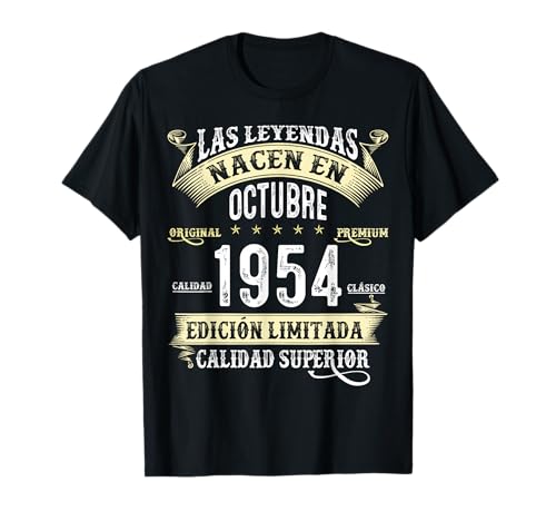 71 Años Cumpleaños Las Leyendas Nacen En Octubre de 1954 Camiseta