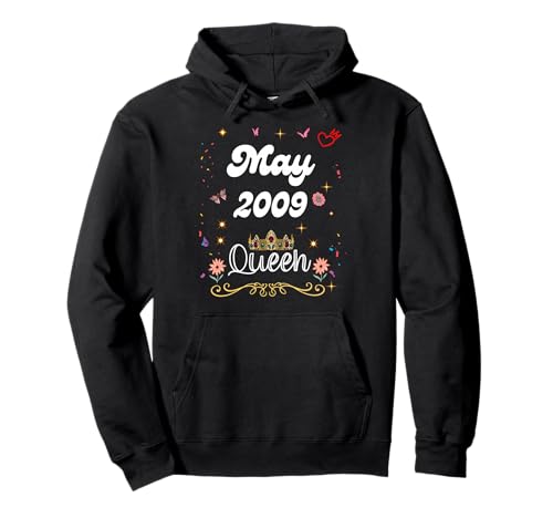Mayo 2009 Reina Desde Mayo 2009 Cumpleaños Niña Mujer Sudadera con Capucha