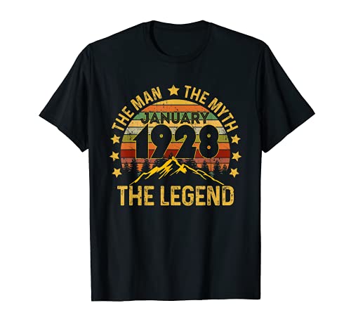 93 Años Regalos de Cumpleaños The Man Myth Legend Enero 1928 Camiseta