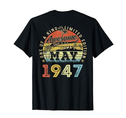 (ON Back) 79 Edición Limitada 1947 Mayo 79 cumpleaños Camiseta