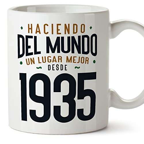 MUGFFINS Tazas 1935 Cumpleaños - En Español - Haciendo del Mundo un Lugar Mejor - 11 oz / 330 ml -...
