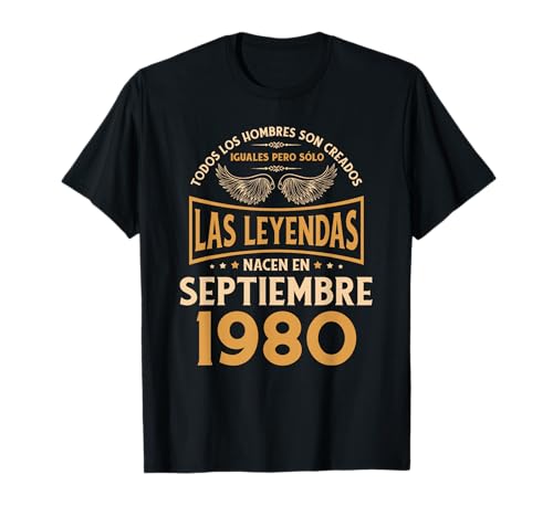 Cumpleaños Hombre Regalos Las Leyendas Septiembre 1980 Camiseta