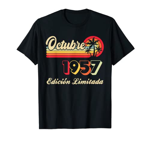 65 Años Cumpleaños Octubre 1957 Hombre Mujer Octubre Camiseta