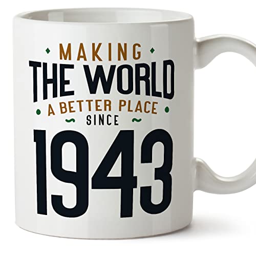 MUGFFINS Tazas 1943 Cumpleaños - En Inglés - Making the World a Better Place - 11 oz / 330 ml -...