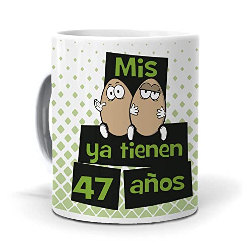 mundohuevo Taza Mis Huevos ya Tienen 47 años. Cerámica AAA - 350 ml.